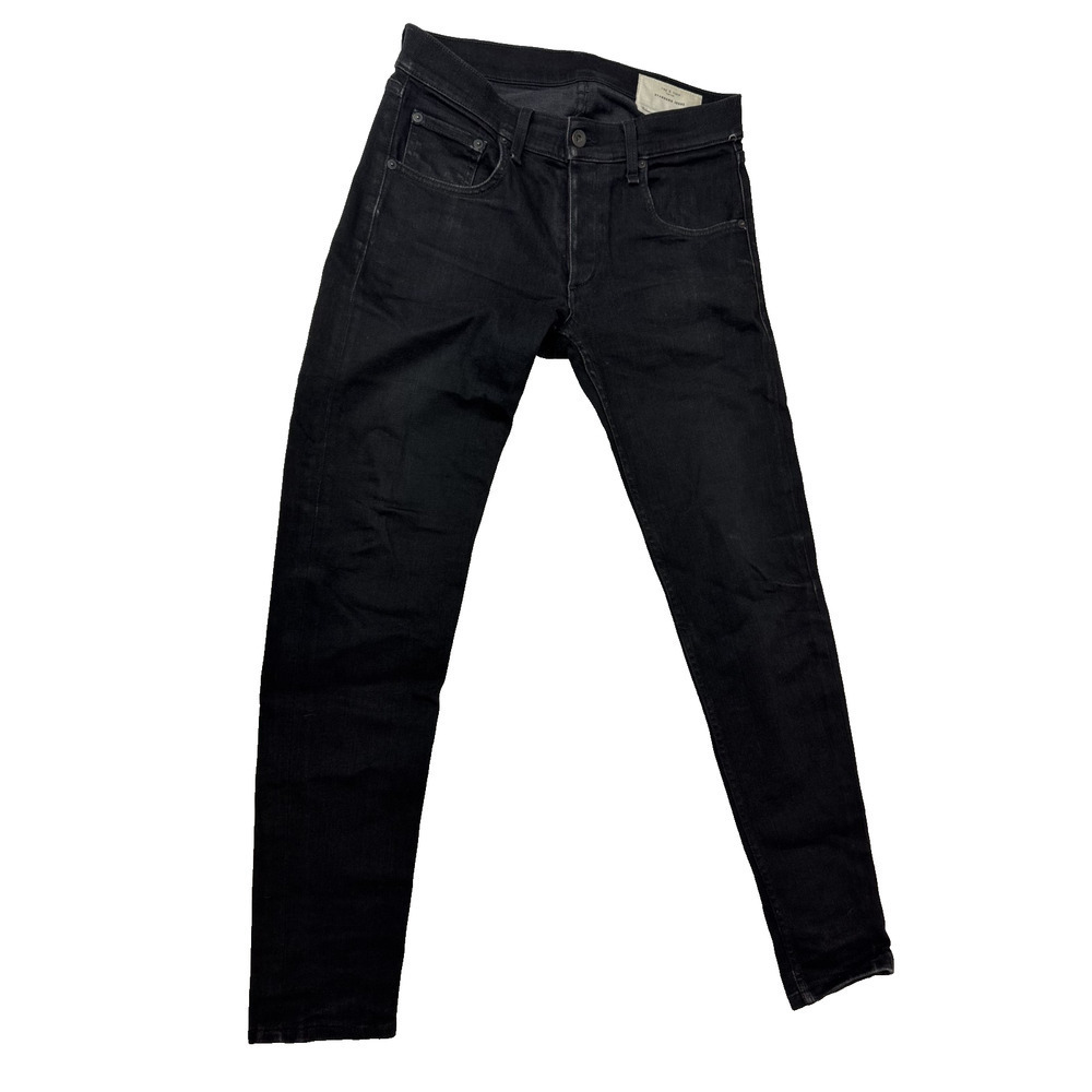 Rag & Bone Jeans Mens 31 Black Denim Fit 1 Skinny Leg Standard Issue Button Fly